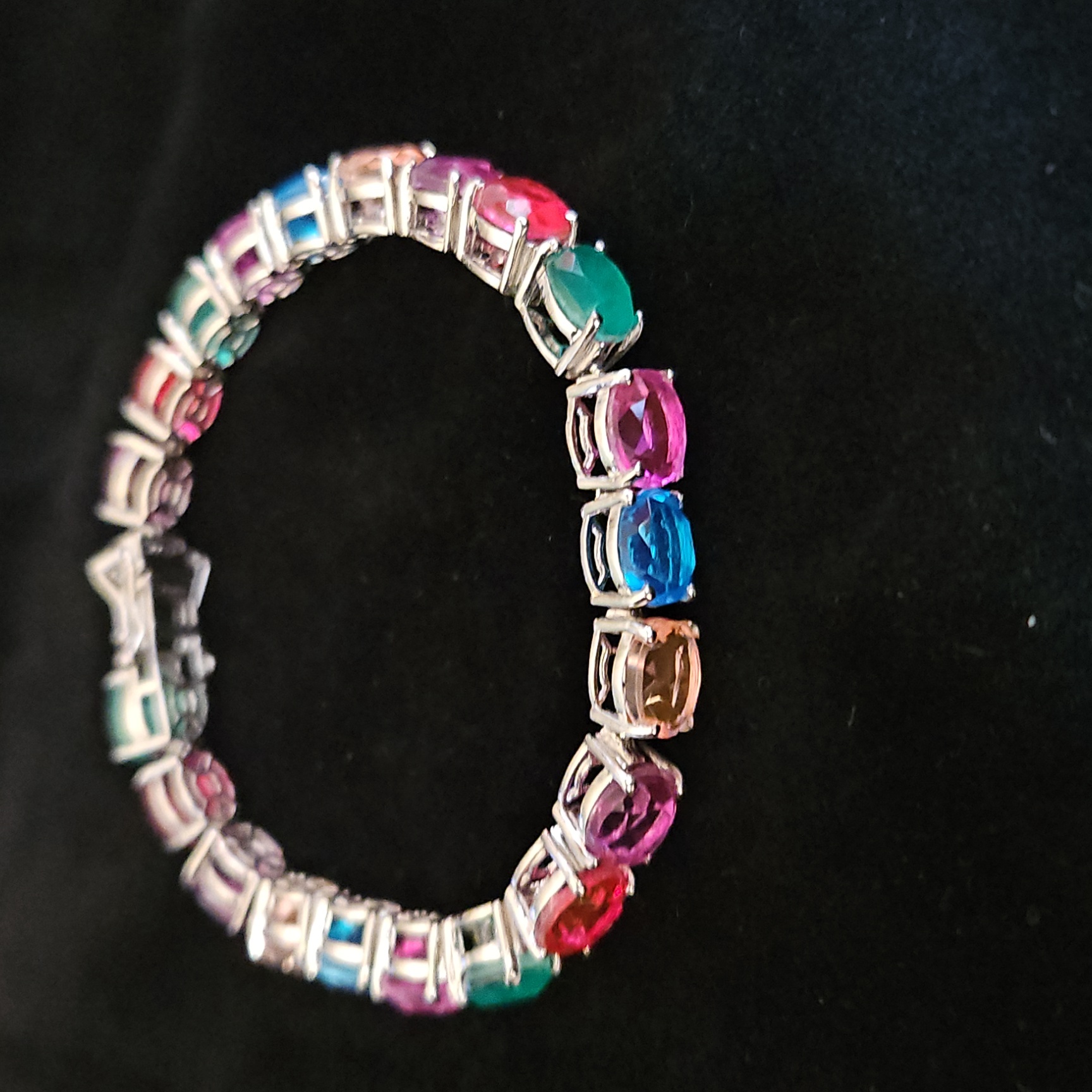 Ever True Multi Quartz (Triplet) 32.65 Ctw Rainbow Radiance Bracelet In Platinum